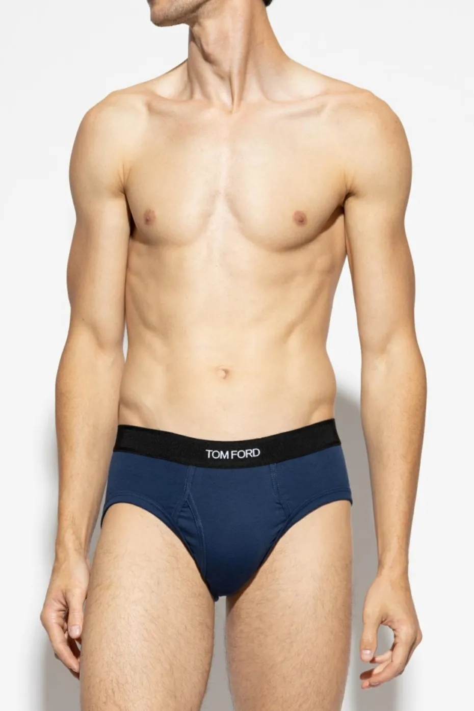 Tom Ford GRANATOWY Slipy z logo