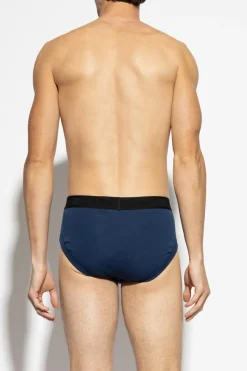 Tom Ford GRANATOWY Slipy z logo