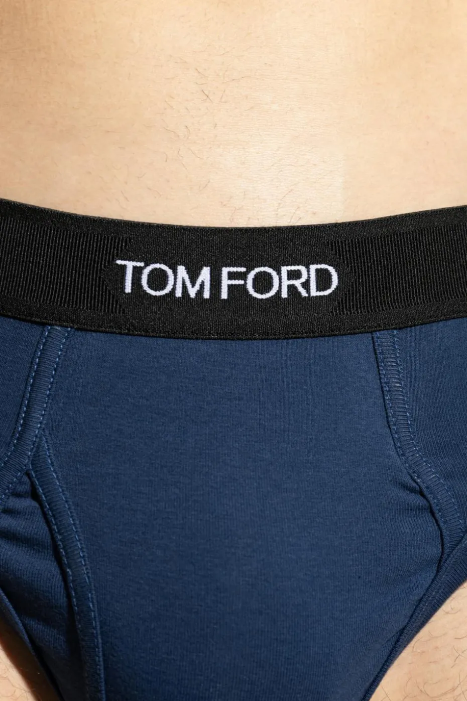 Tom Ford GRANATOWY Slipy z logo