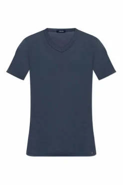 Tom Ford GRANATOWY T-shirt z dekoltem w serek
