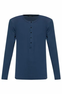 Tom Ford GRANATOWY T-shirt bieliźniany z długimi rękawami