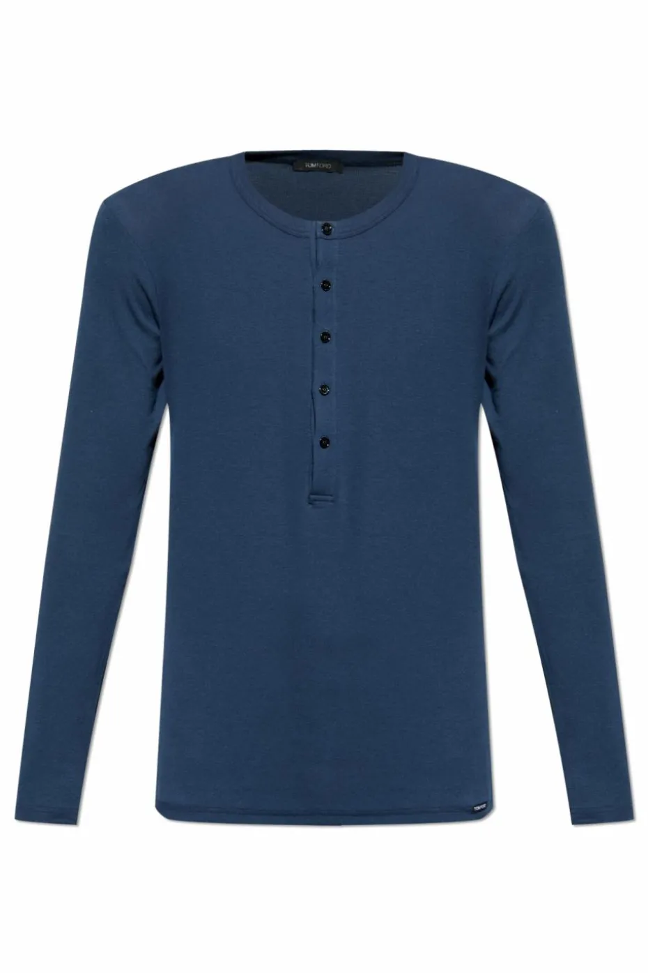 Tom Ford GRANATOWY T-shirt bieliźniany z długimi rękawami