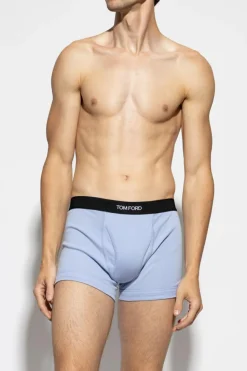 Tom Ford jasnoniebieski Bokserki z logo