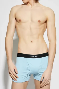 Tom Ford jasnoniebieski Bokserki z logo