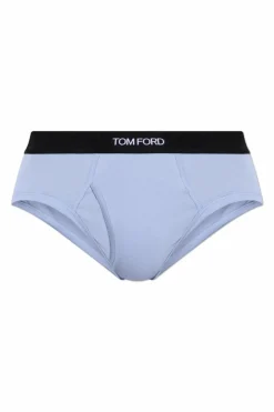 Tom Ford jasnoniebieski Slipy z logo