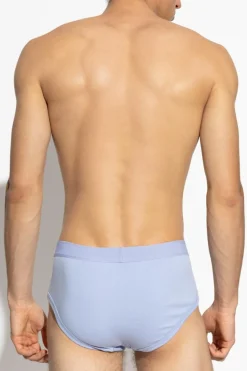 Tom Ford jasnoniebieski Slipy z logo