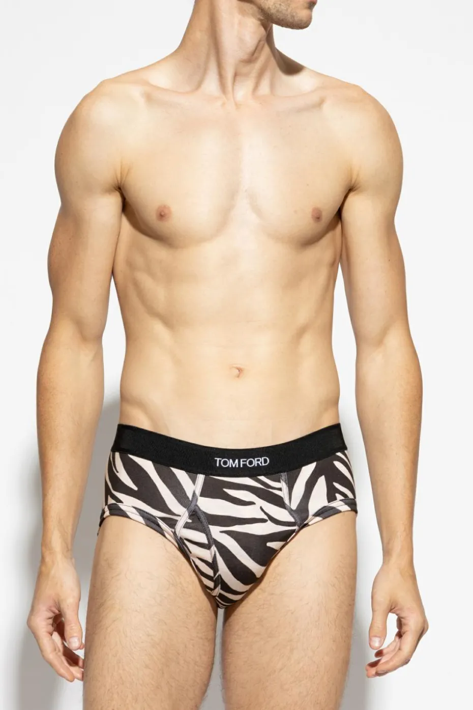 Tom Ford kremowy Slipy z logo