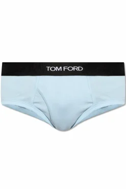Tom Ford NIEBIESKI Slipy z logo
