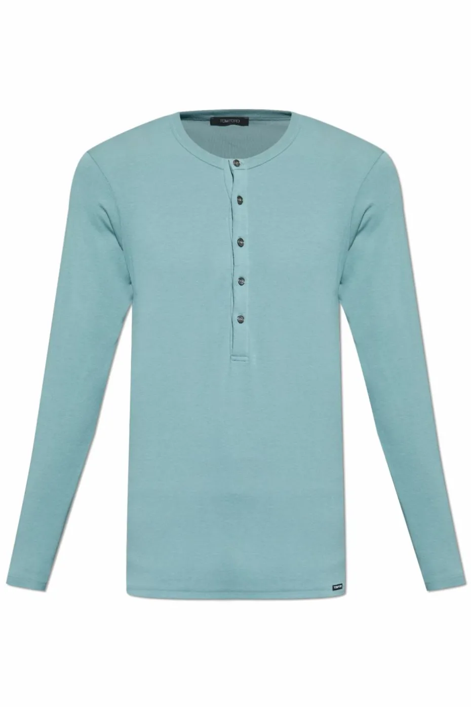 Tom Ford NIEBIESKI T-shirt bieliźniany z długimi rękawami