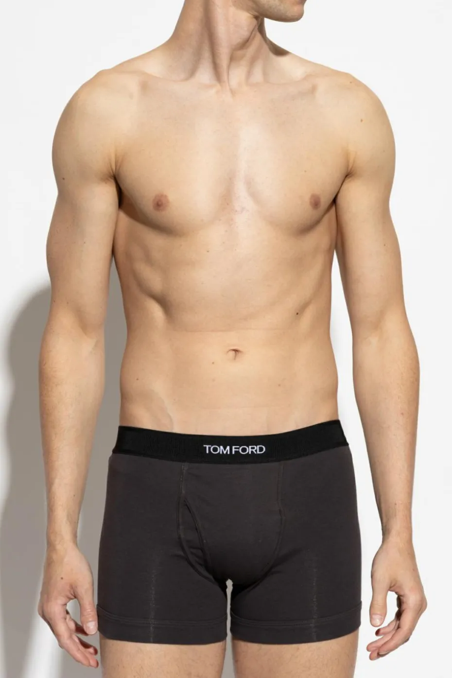 Tom Ford SZARY Bawełniane bokserki z logo