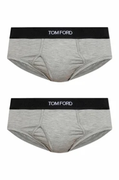 Tom Ford SZARY Dwupak slipów z logo
