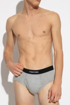Tom Ford SZARY Dwupak slipów z logo