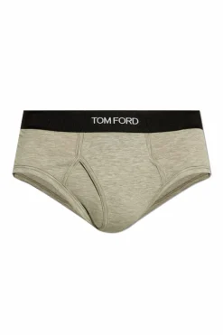 Tom Ford SZARY Slipy z logo