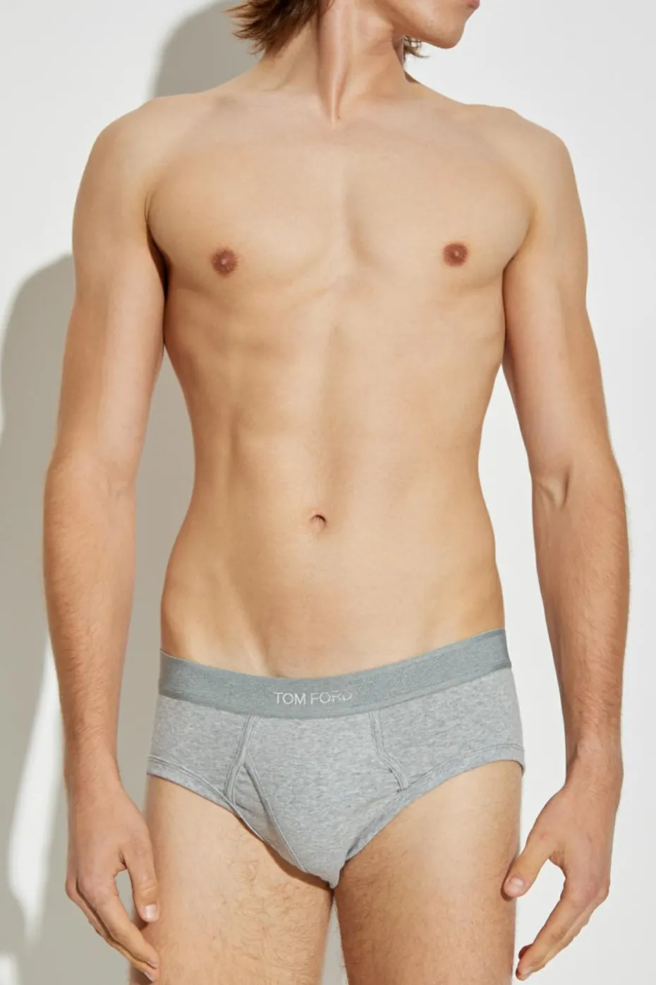 Tom Ford SZARY Slipy z logo