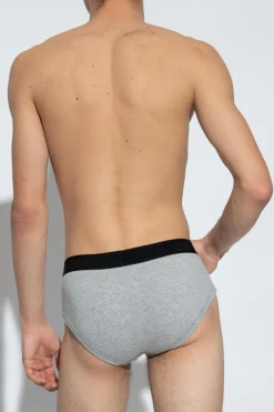 Tom Ford SZARY Slipy z logo