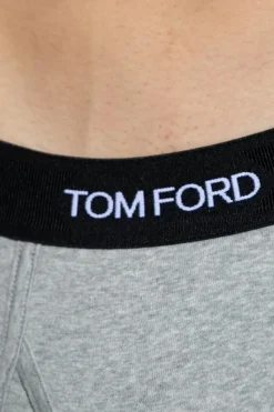 Tom Ford SZARY Slipy z logo