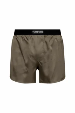 Tom Ford ZIELONY Jedwabne szorty bieliźniane