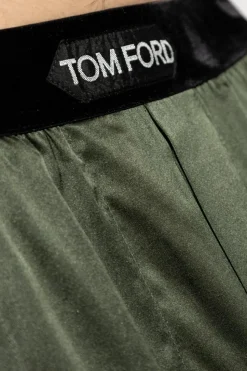 Tom Ford ZIELONY Jedwabny dół od piżamy