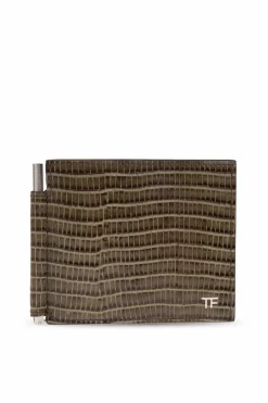 Tom Ford ZIELONY Składane etui na karty