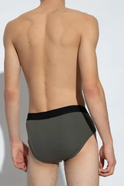 Tom Ford ZIELONY Slipy z logo