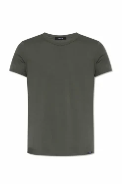 Tom Ford ZIELONY T-shirt z logo