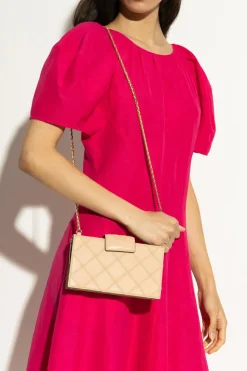 Tory Burch beżowy Portfel na łańcuchu `Fleming Mini`
