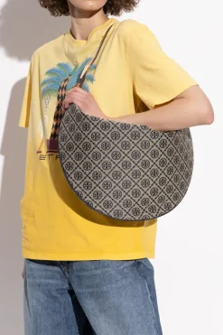 Tory Burch beżowy Torba na ramię `T Monogram`