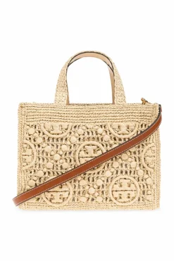 Tory Burch beżowy Torba `T Monogram` typu ‘shopper’