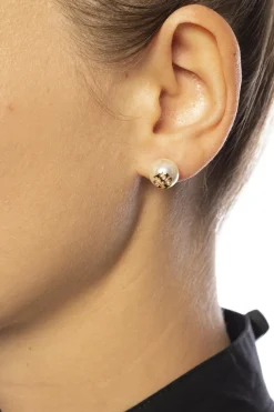 Tory Burch BIAŁY Kolczyki z logo