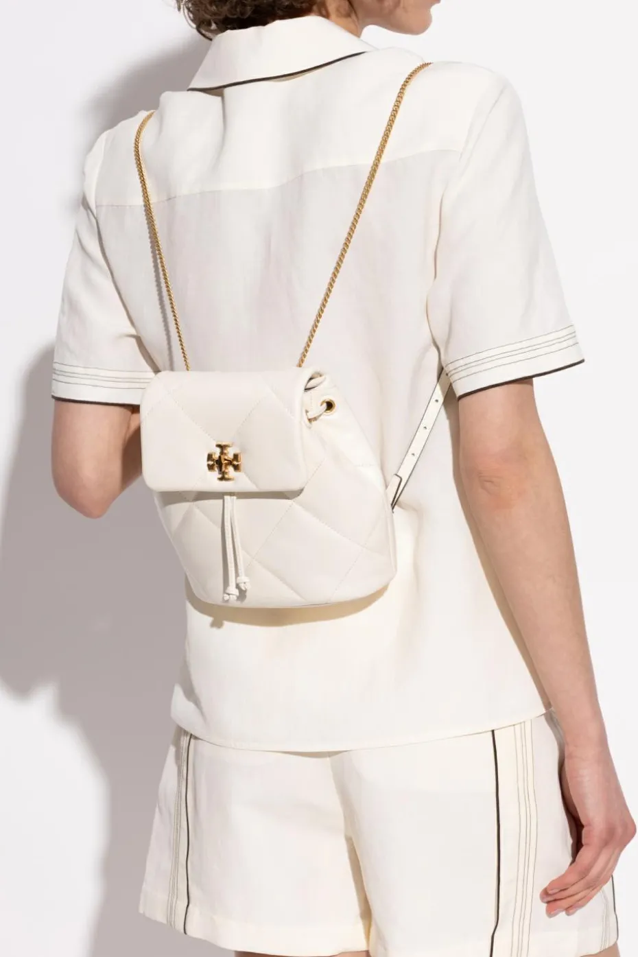 Tory Burch BIAŁY Plecak `Kira Diamond Small`