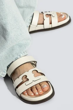 Tory Burch BIAŁY Skórzane klapki `Ines`
