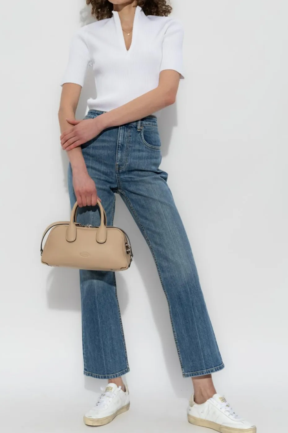Tory Burch BIAŁY Top z krótkimi rękawami