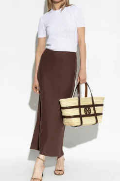 Tory Burch BIAŁY Top z okrągłym dekoltem