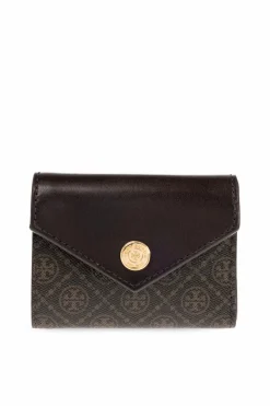 Tory Burch BRĄZOWY Portfel `T Monogram`