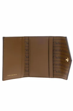 Tory Burch BRĄZOWY Portfel `T Monogram`