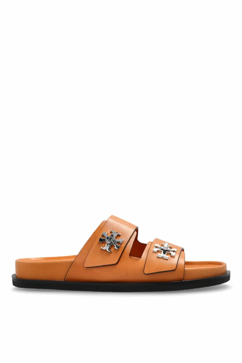 Tory Burch BRĄZOWY Skórzane klapki