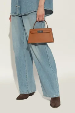 Tory Burch BRĄZOWY Torba do ręki `Lee Radziwill Mini`