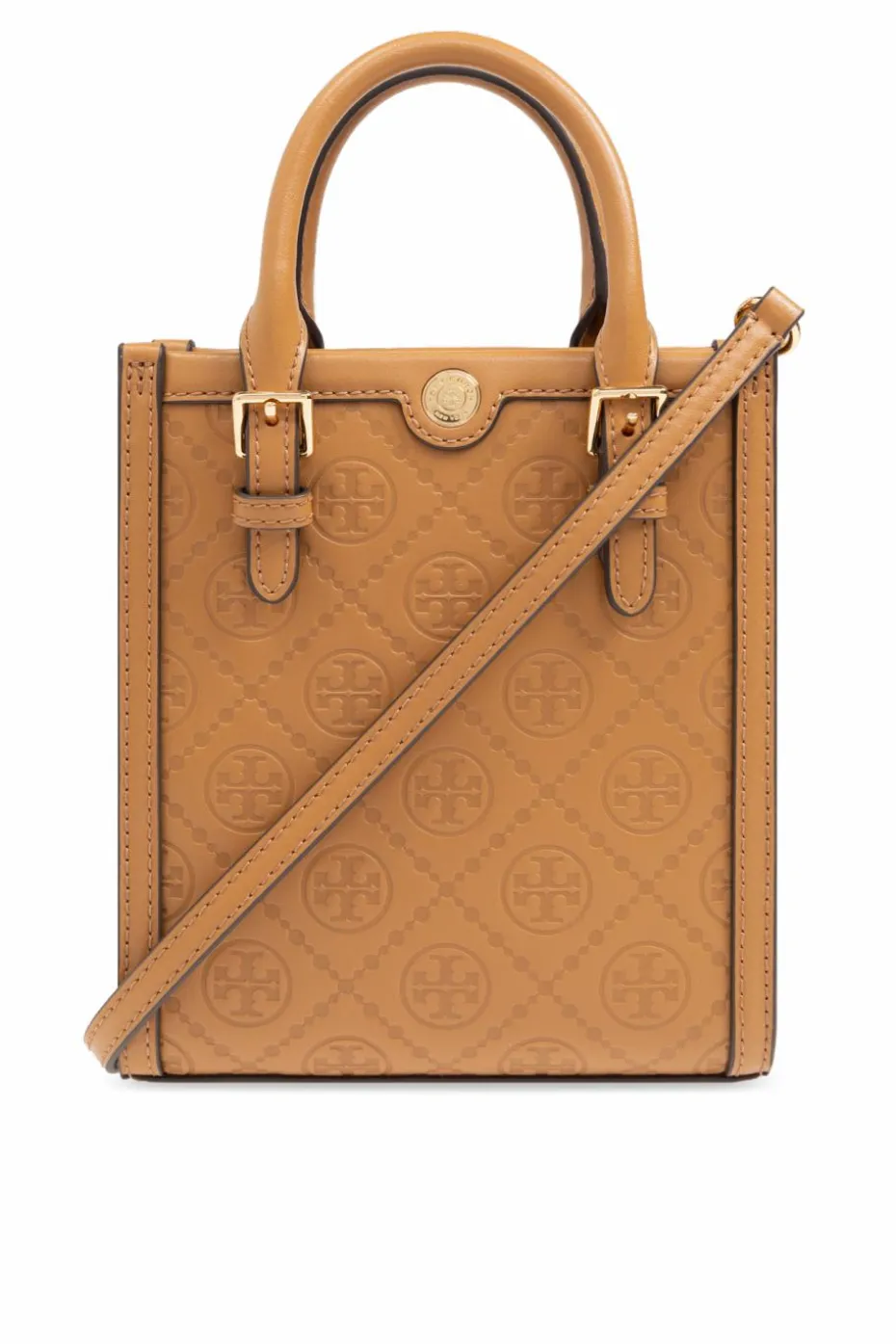 Tory Burch BRĄZOWY Torba na ramię `T-Monogram Mini`