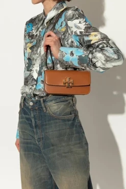 Tory Burch BRĄZOWY Torba na ramię `Eleanor Small`
