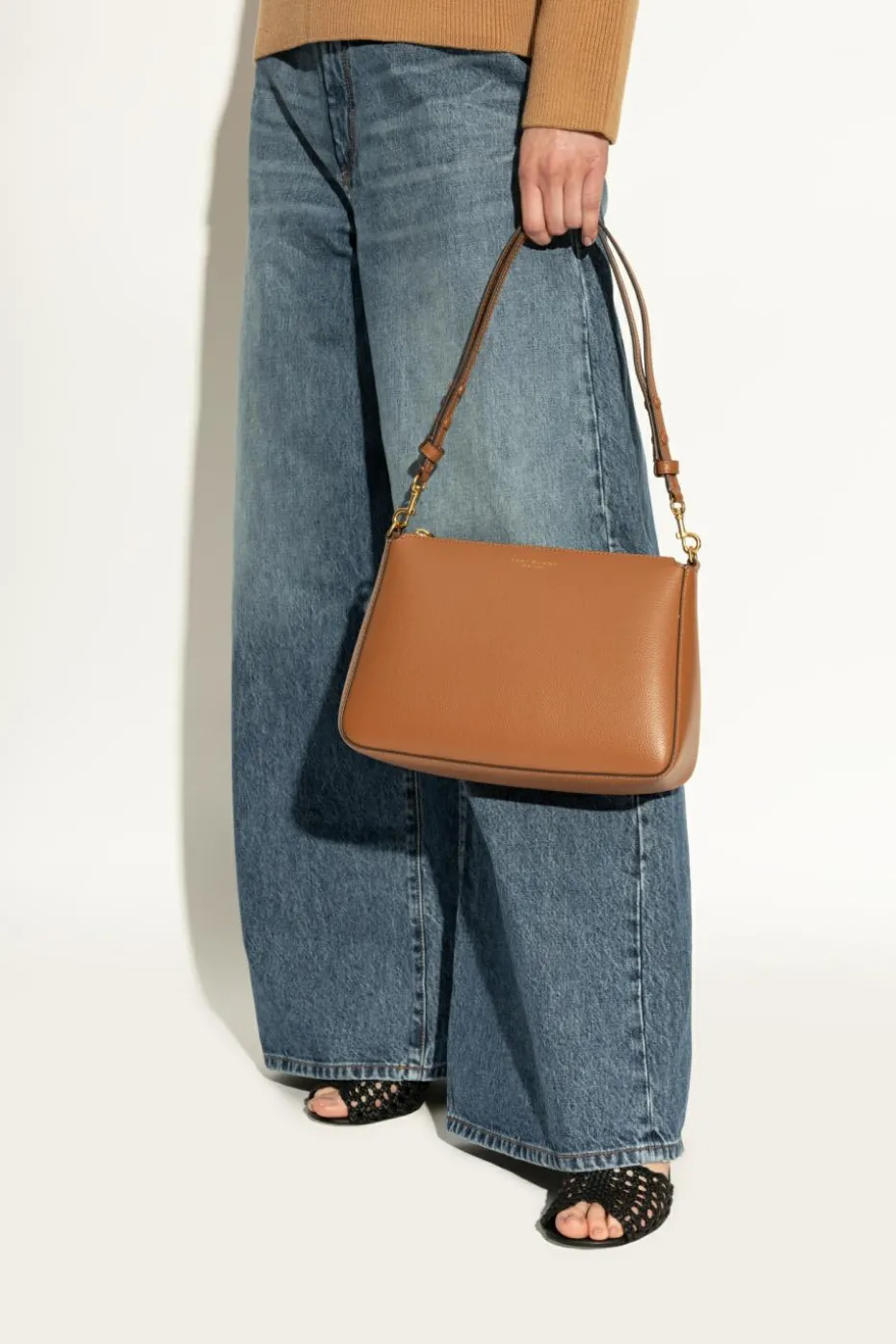 Tory Burch BRĄZOWY Torba na ramię `Perry`