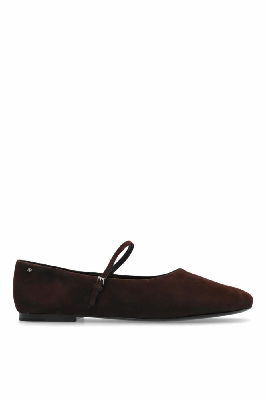 Tory Burch BRĄZOWY Zamszowe baleriny `Mary Jane`
