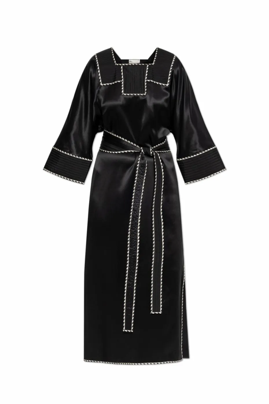 Tory Burch CZARNY Jedwabna sukienka z paskiem