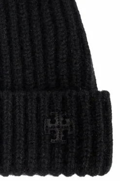 Tory Burch CZARNY Kaszmirowa czapka