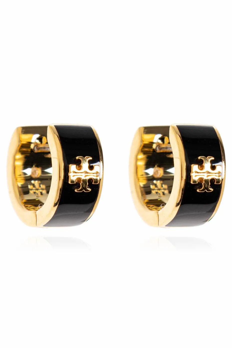 Tory Burch CZARNY Kolczyki z logo