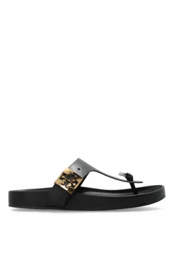 Tory Burch CZARNY Skórzane klapki