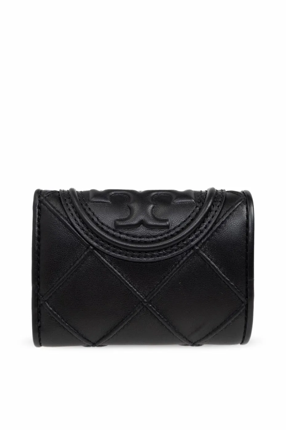 Tory Burch CZARNY Skórzany portfel z logo
