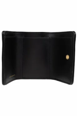 Tory Burch CZARNY Skórzany portfel z logo