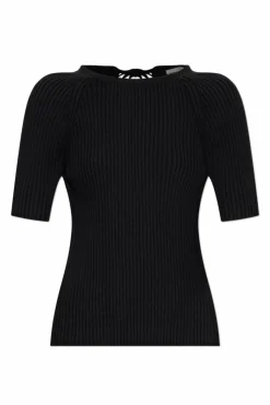 Tory Burch CZARNY Top z wiązaniem z tyłu