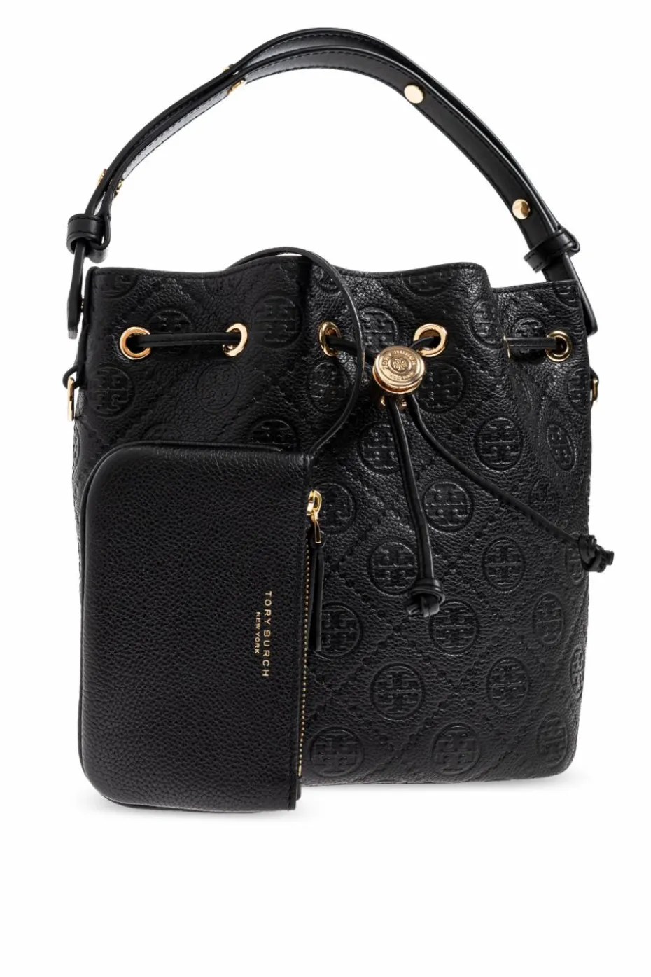 Tory Burch CZARNY Torba do ręki `T Monogram Pebble`