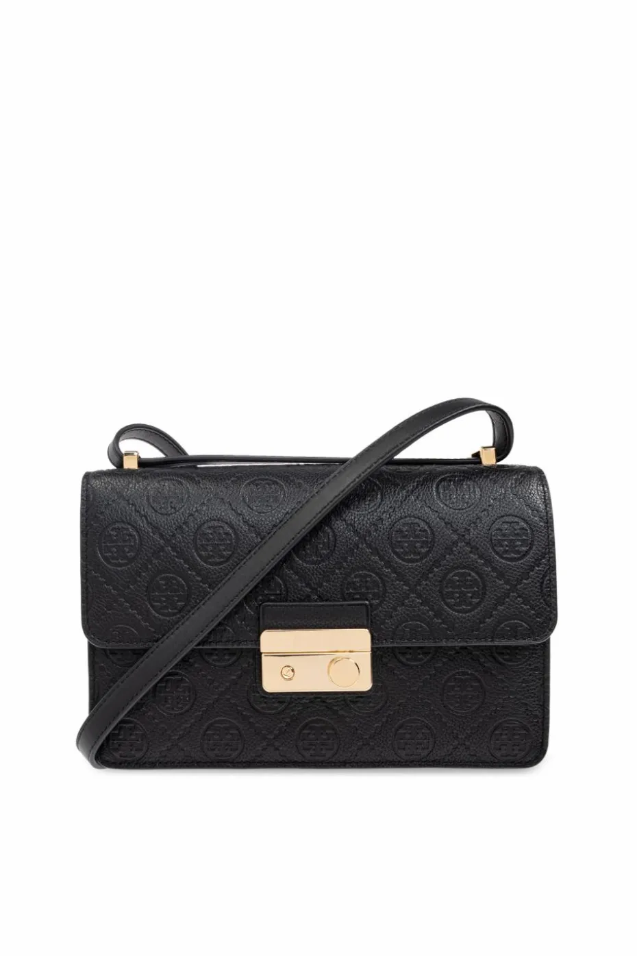 Tory Burch CZARNY Torba na ramię `T Monogram Pebble